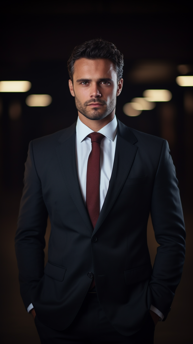 Man in Suit Looking Away