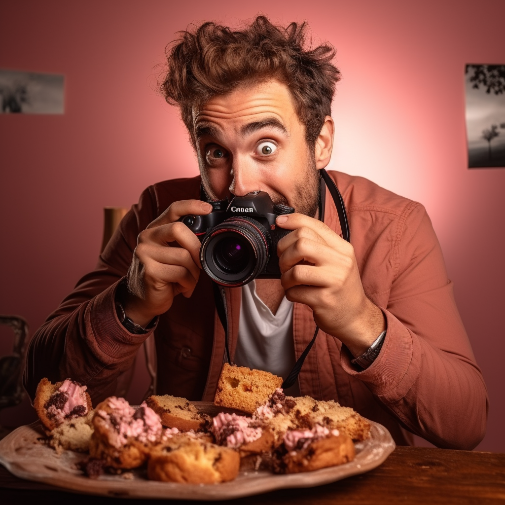 Man taking bite from cookies