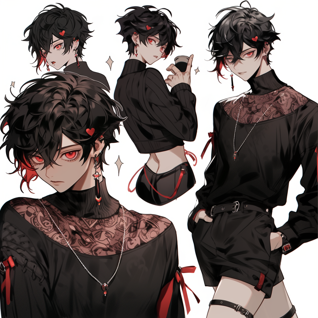 Expressive vampire with curly hair