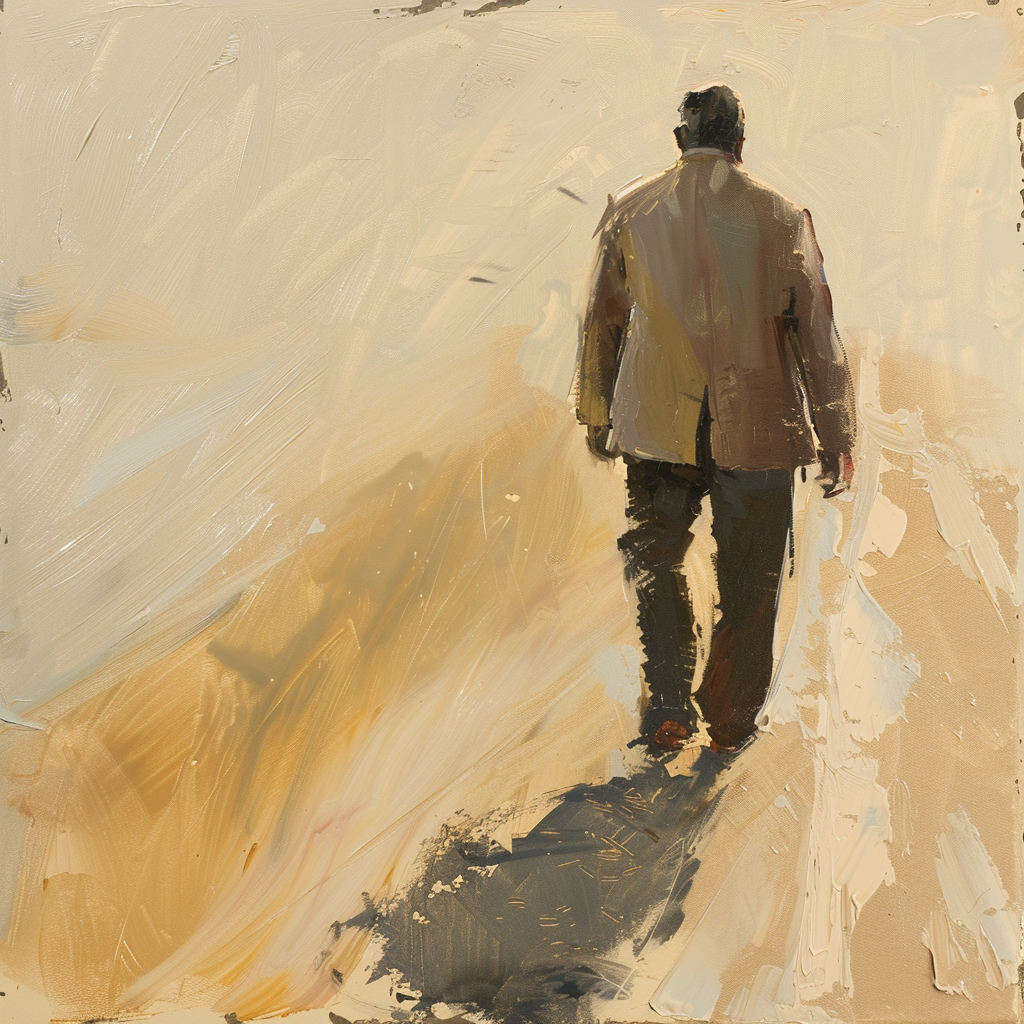 Man Walking Painting Artwork