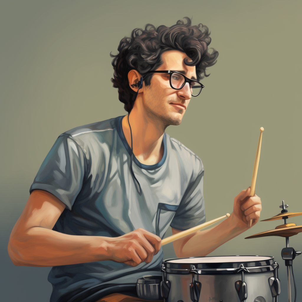 Illustration of a Man Drumming