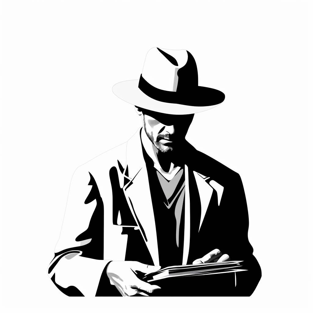 illustration of man wearing panama hat