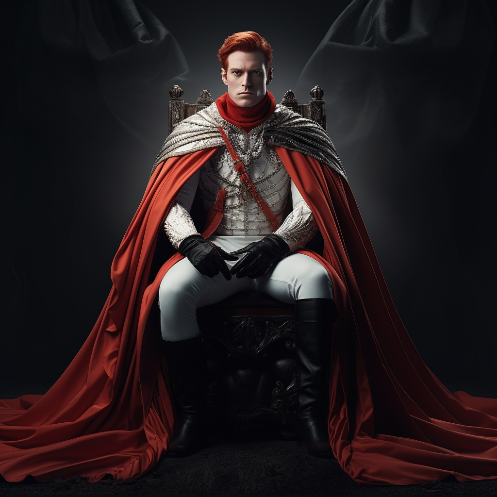 Man with crown and red hair