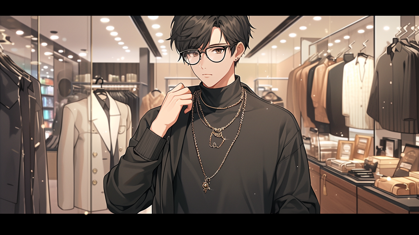 Stylish man in luxury store