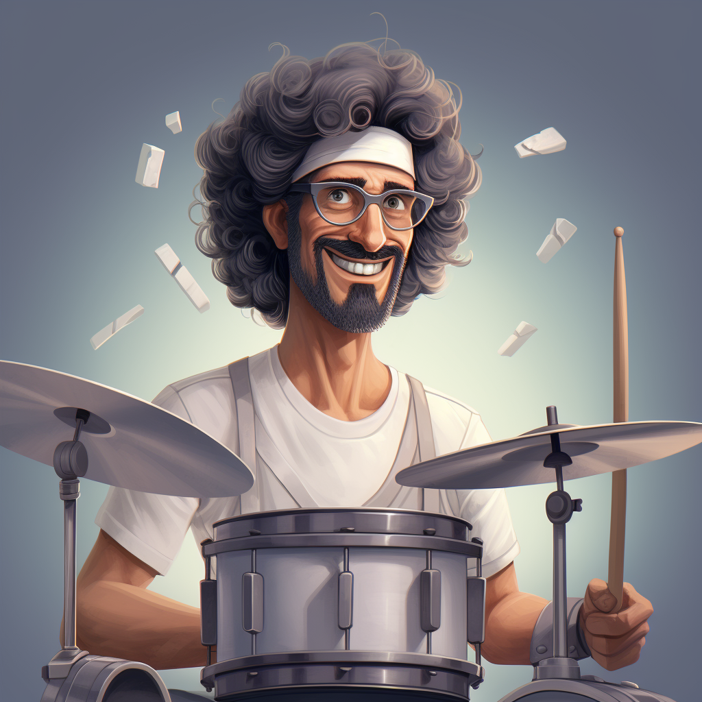 Drummer with headband and no beard