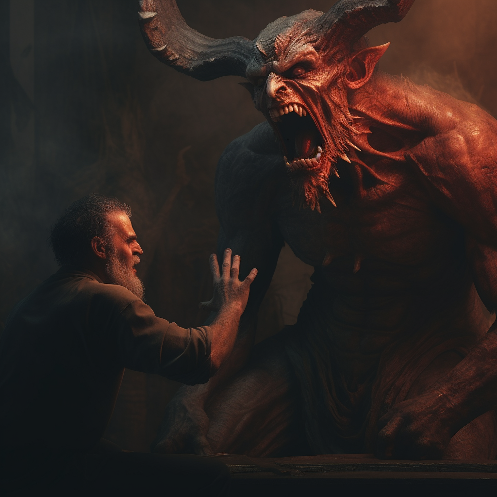 Brave man confronts devil head-on