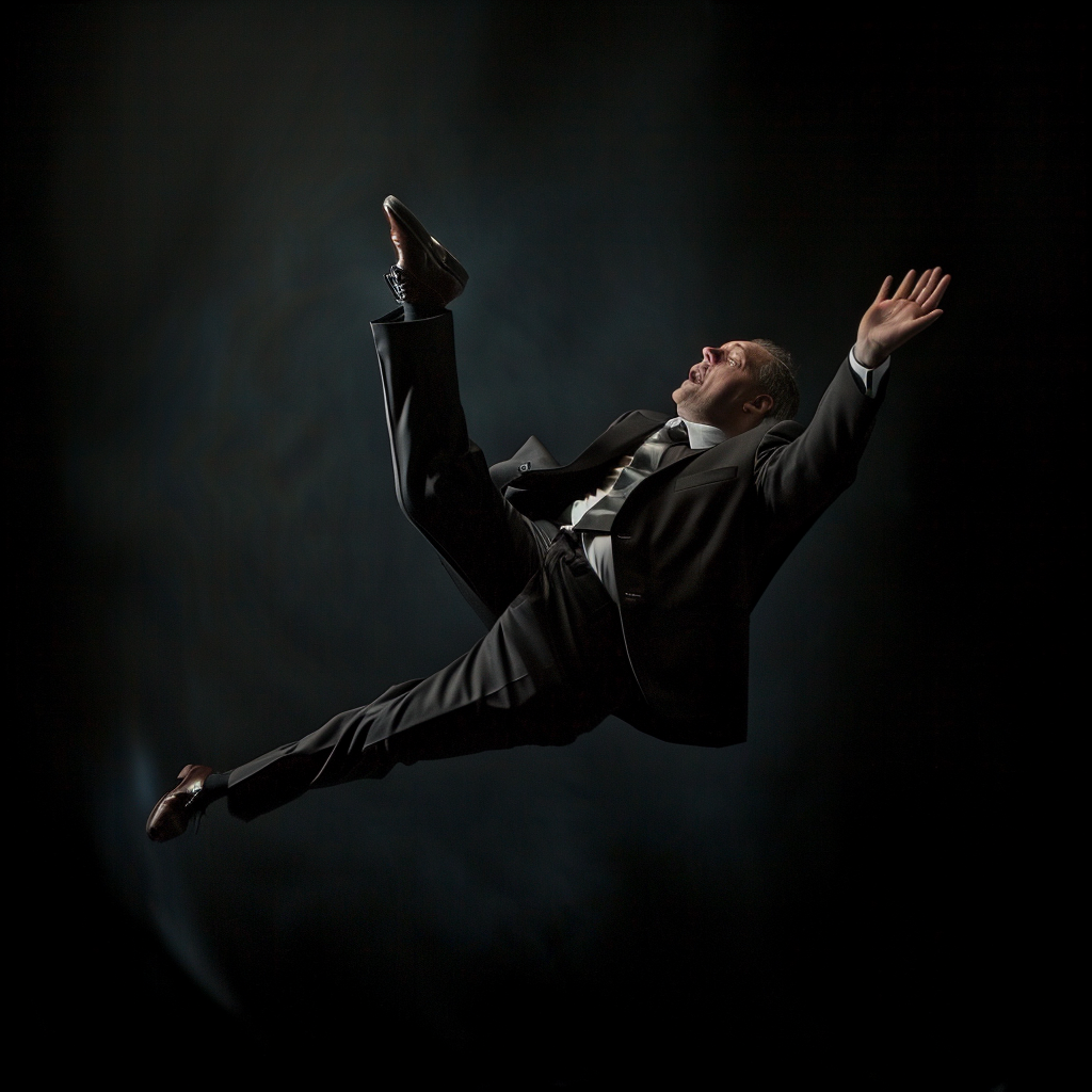 Man in Suit Falling