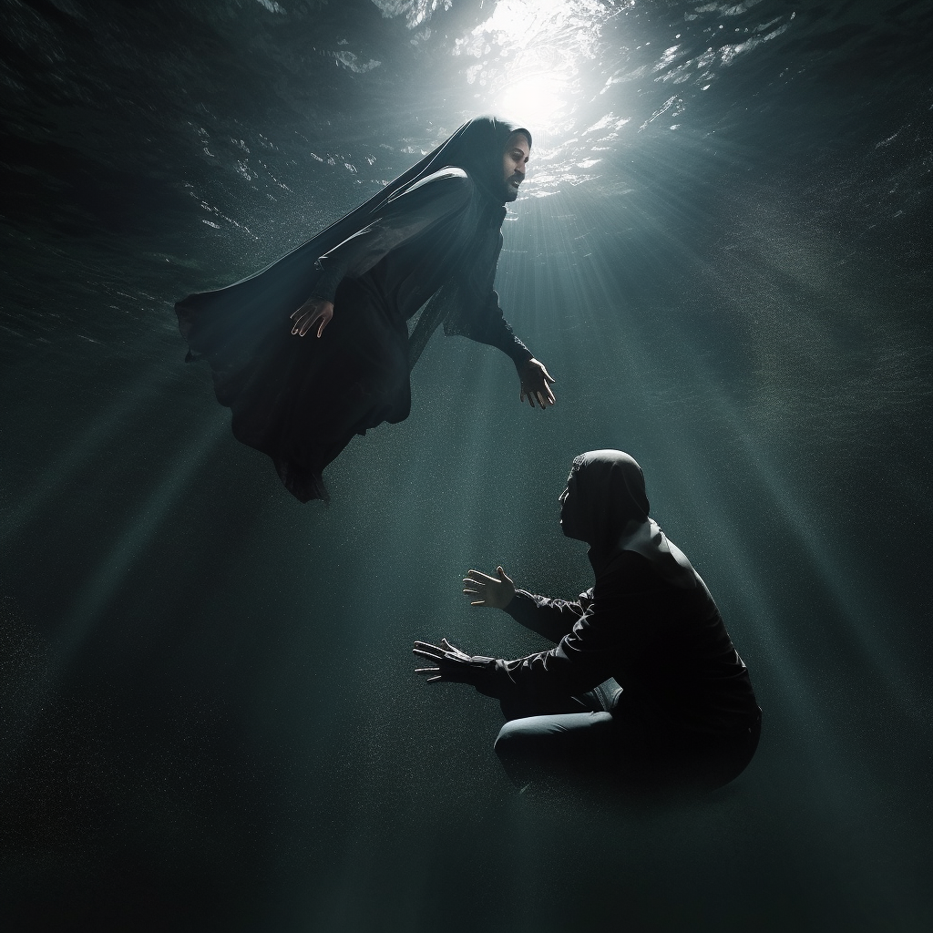 Brave man saving vulnerable hijabi lady