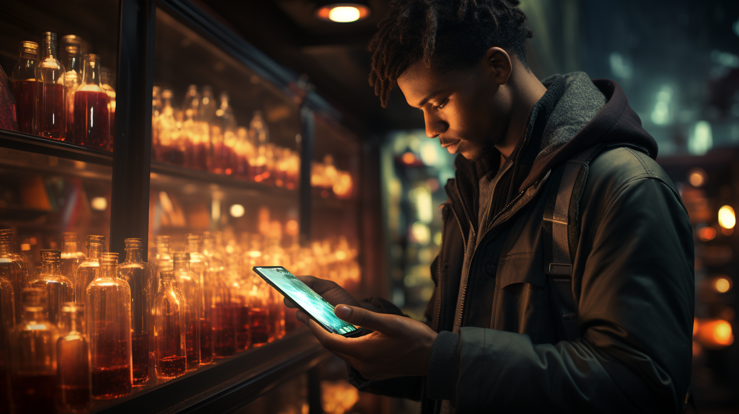 Man searching product on phone