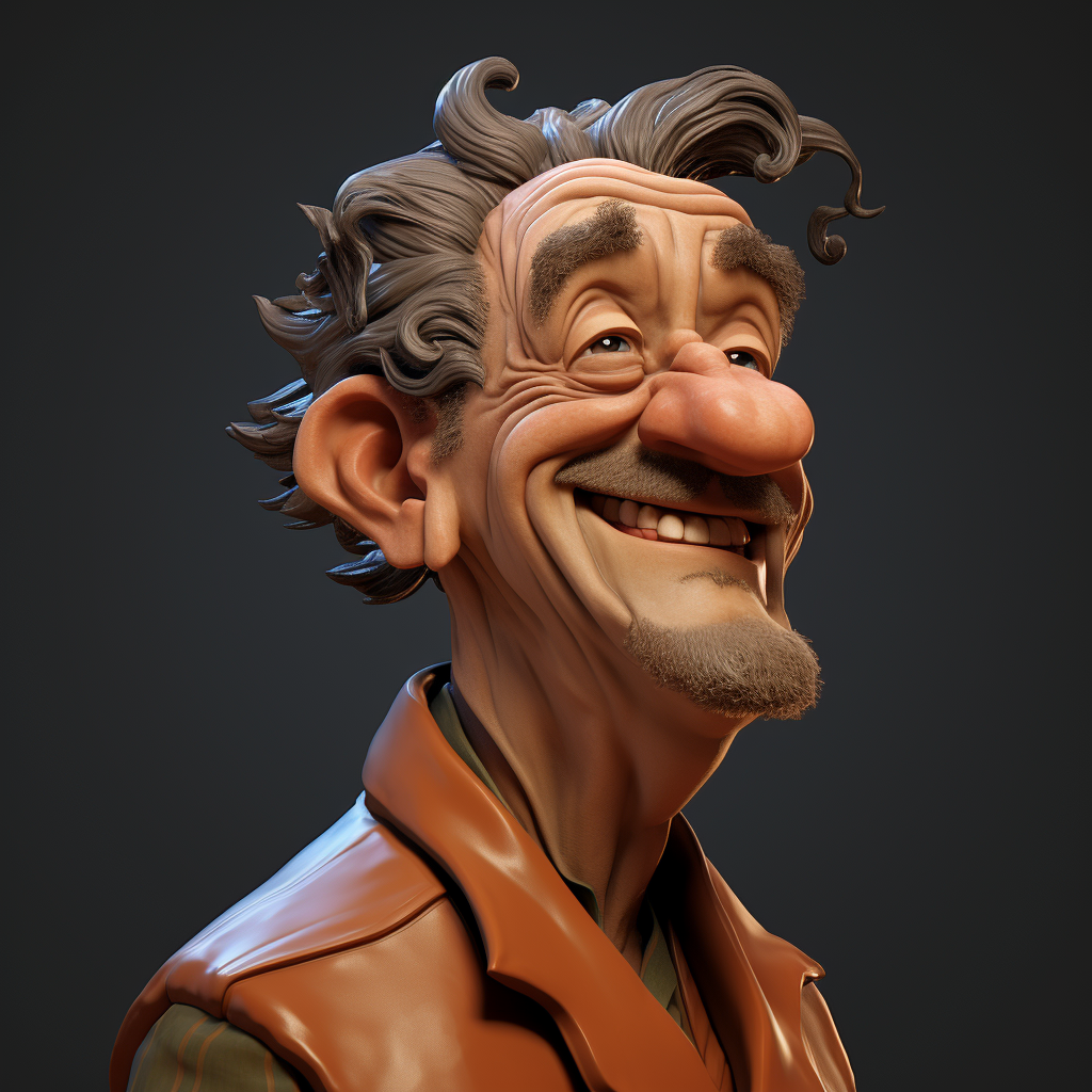 Smiling man poly character portrait