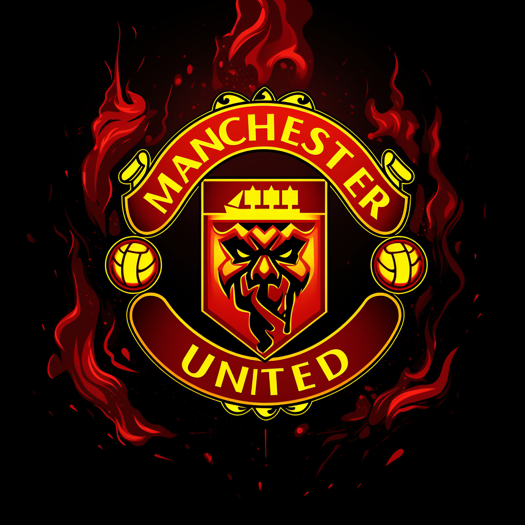 Manchester United Red Devil Icon on Fire