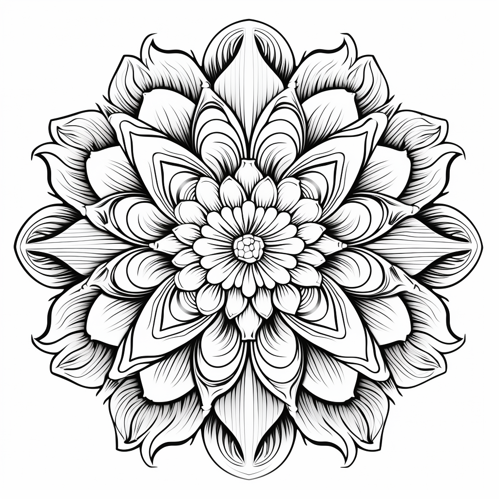 Detailed mandala coloring book design