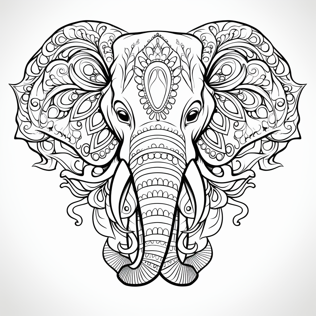 Mandala Elefante Coloring Page