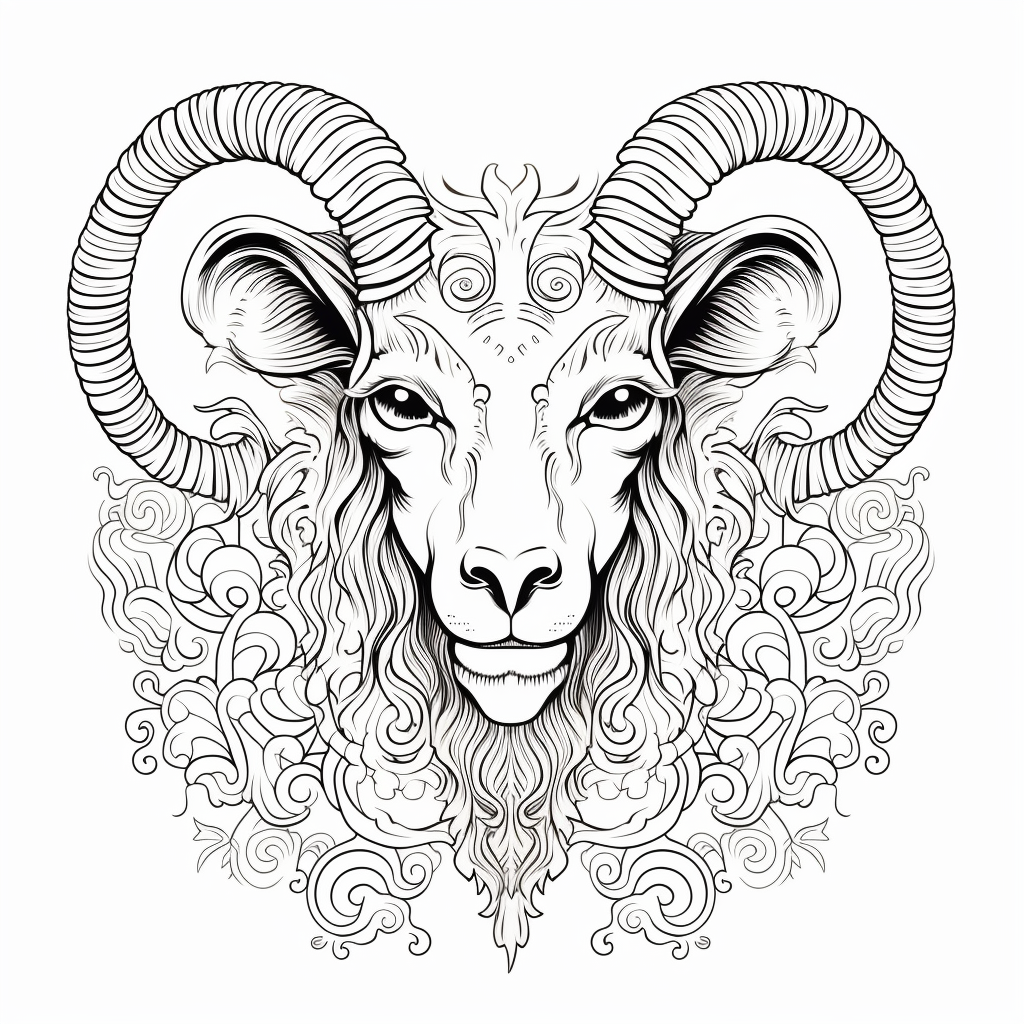 Symmetrical Mandala Goat Face