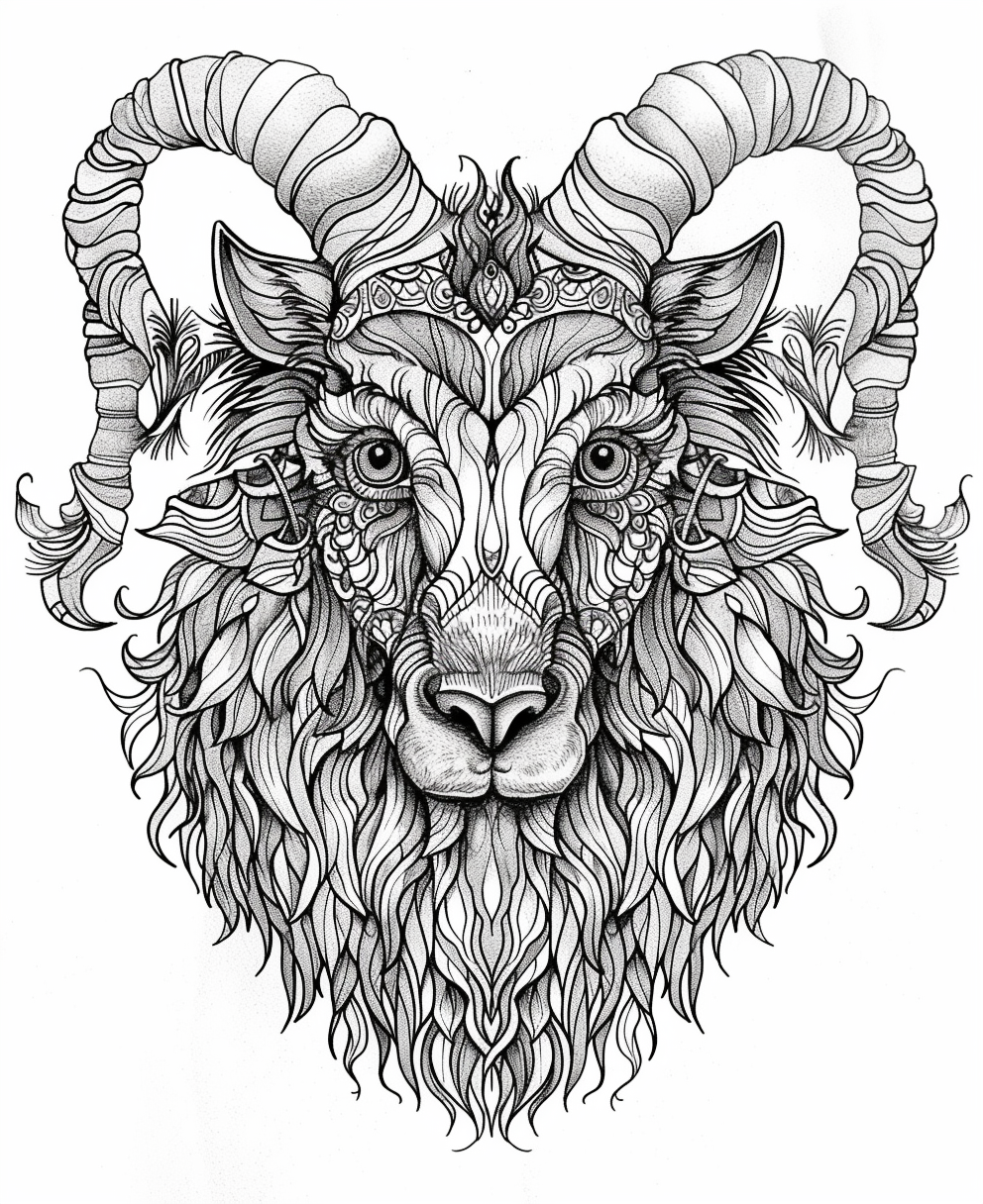 Mandala head cougar coloring page