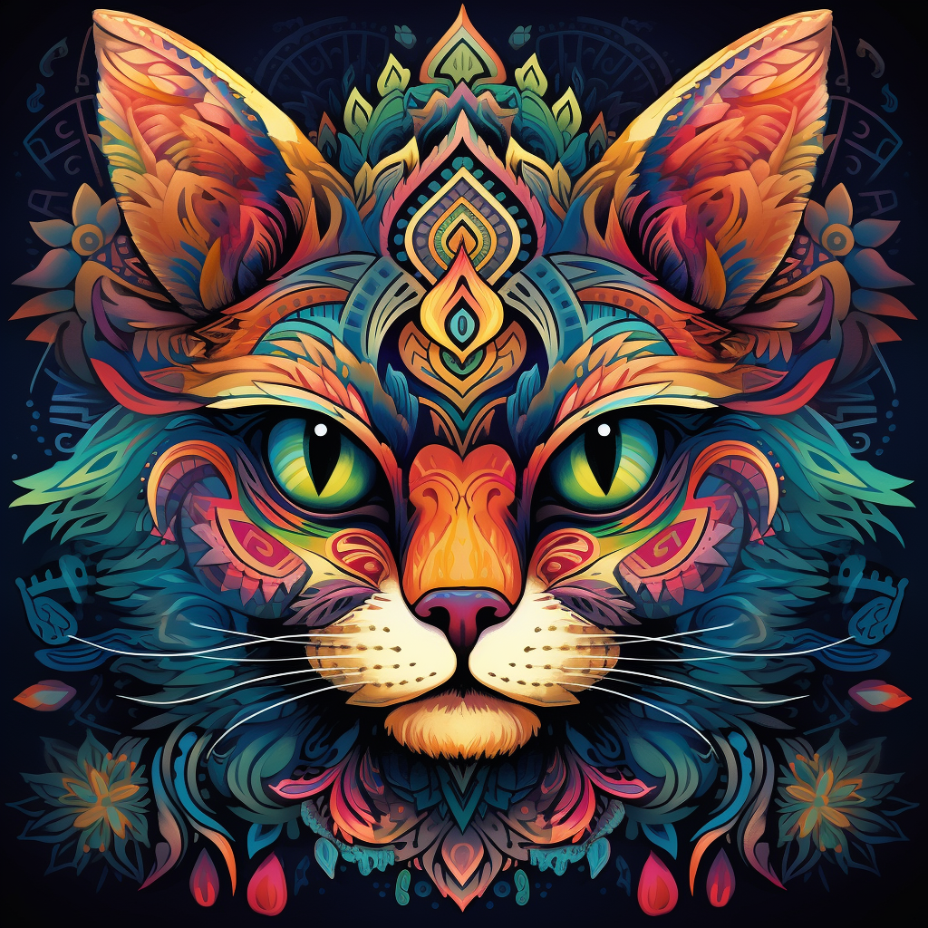 Colorful Mandala Cat Image