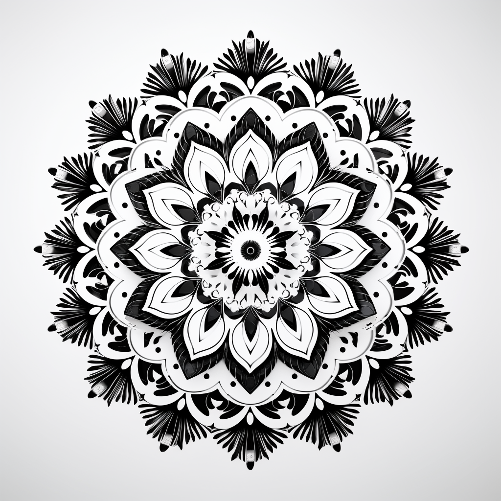 Beautiful black and white Mandala pattern