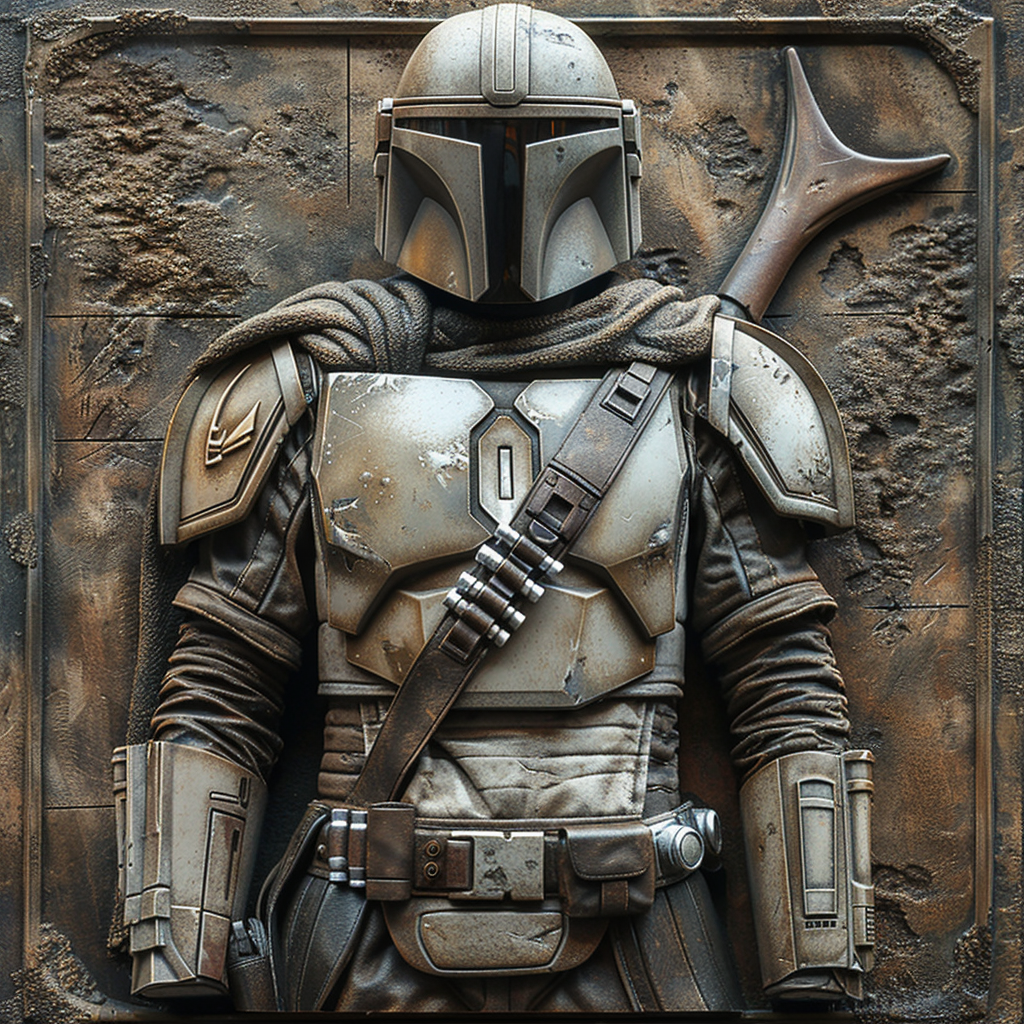 Mandalorian Bas Relief Sculpture