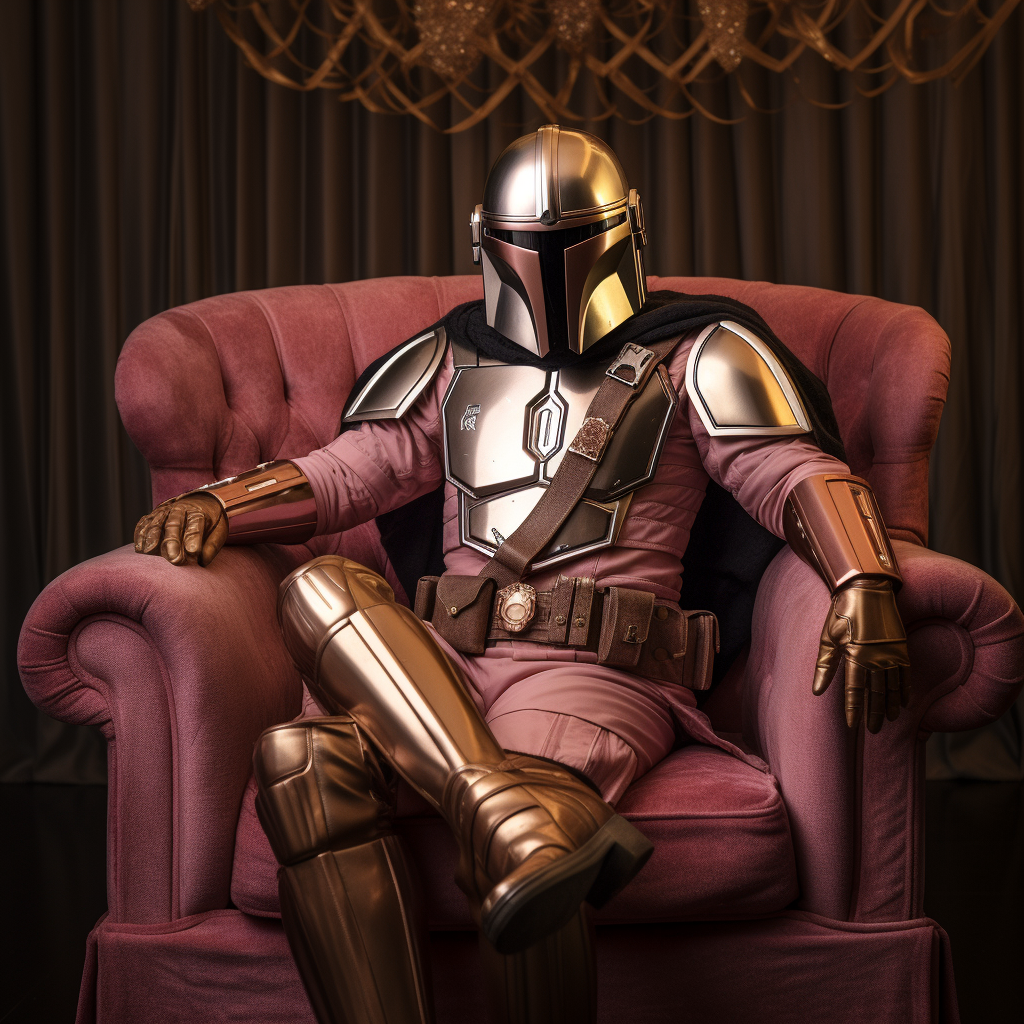 Mandalorian in Retro Lounge Room