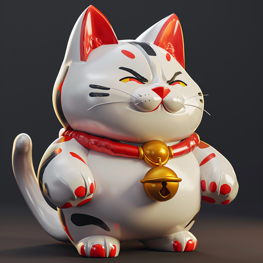 Aggressive and Cool Maneki-neko Battle Royale Cat