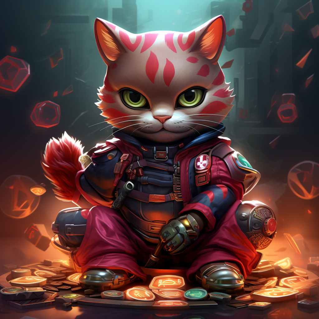 Aggressive cool maneki-neko character