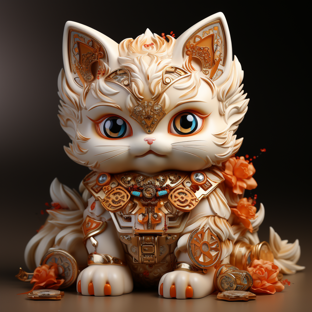 Neon-colored Maneki-Neko Online Lottery Mascot