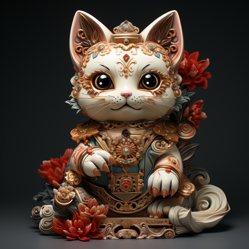 Traditional lucky cat figurine