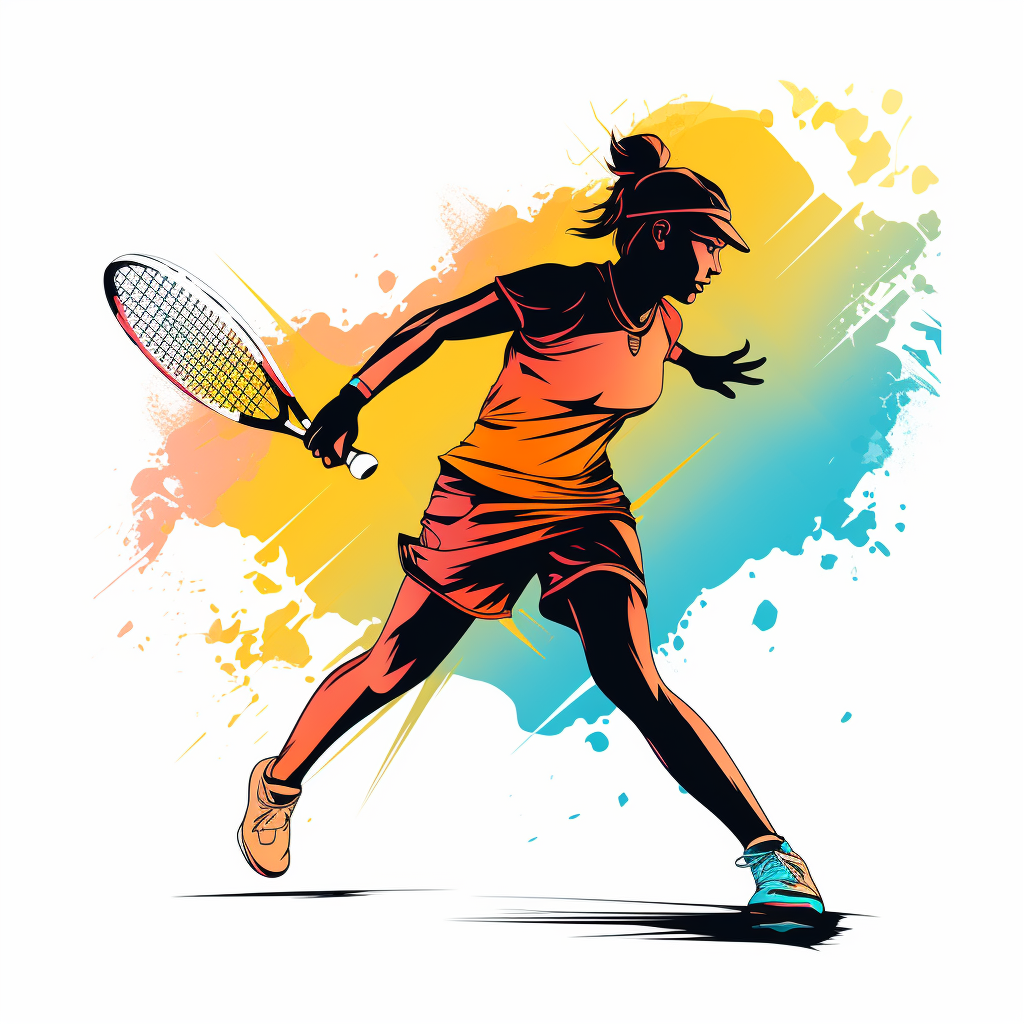 Simple manga tennis player silhouette