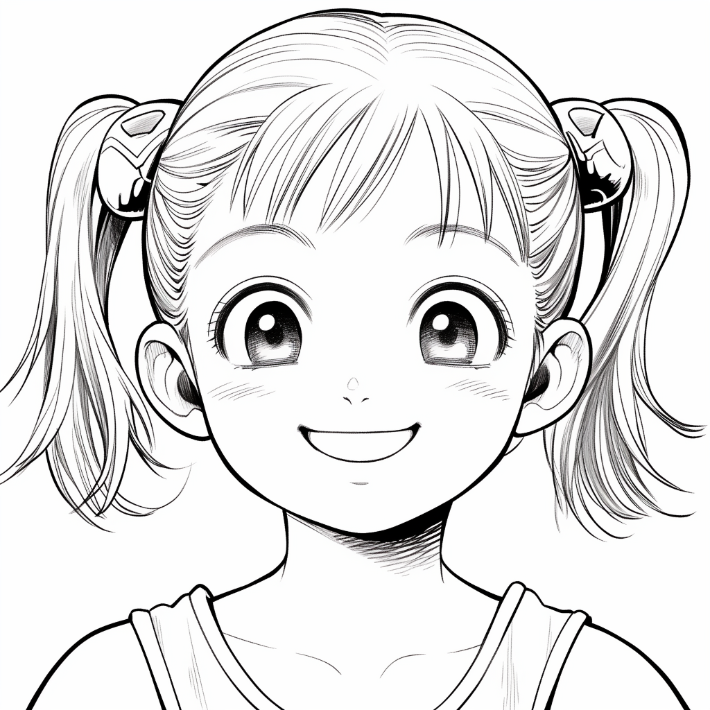 Cute manga girl with twin tails