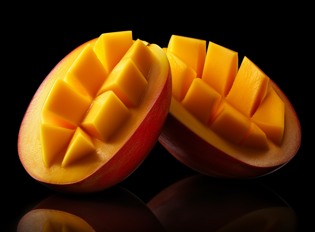 Mango Fruit Cut Half Close Up