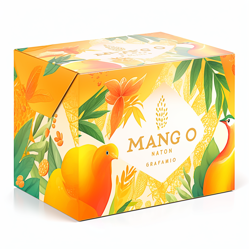 Vibrant mango packaging box design