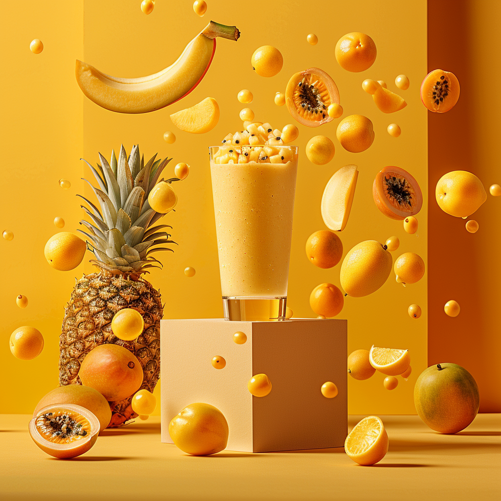 Healthy Mango smoothie with fruits