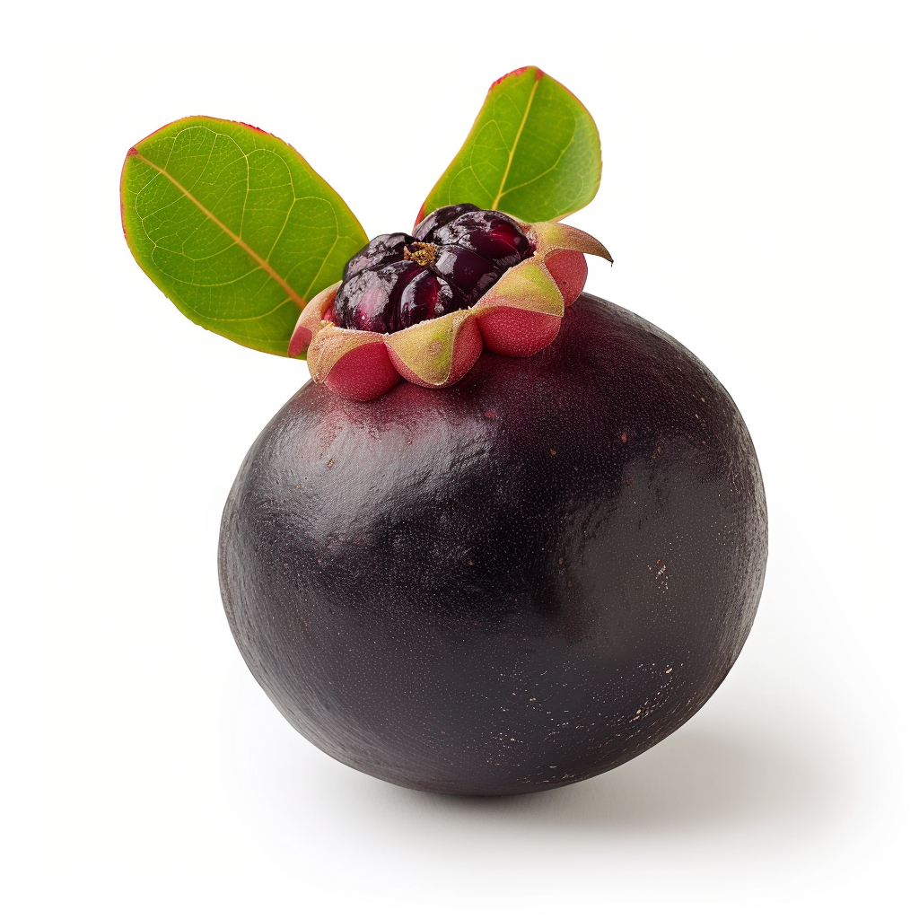 Mangosteen fruit on white