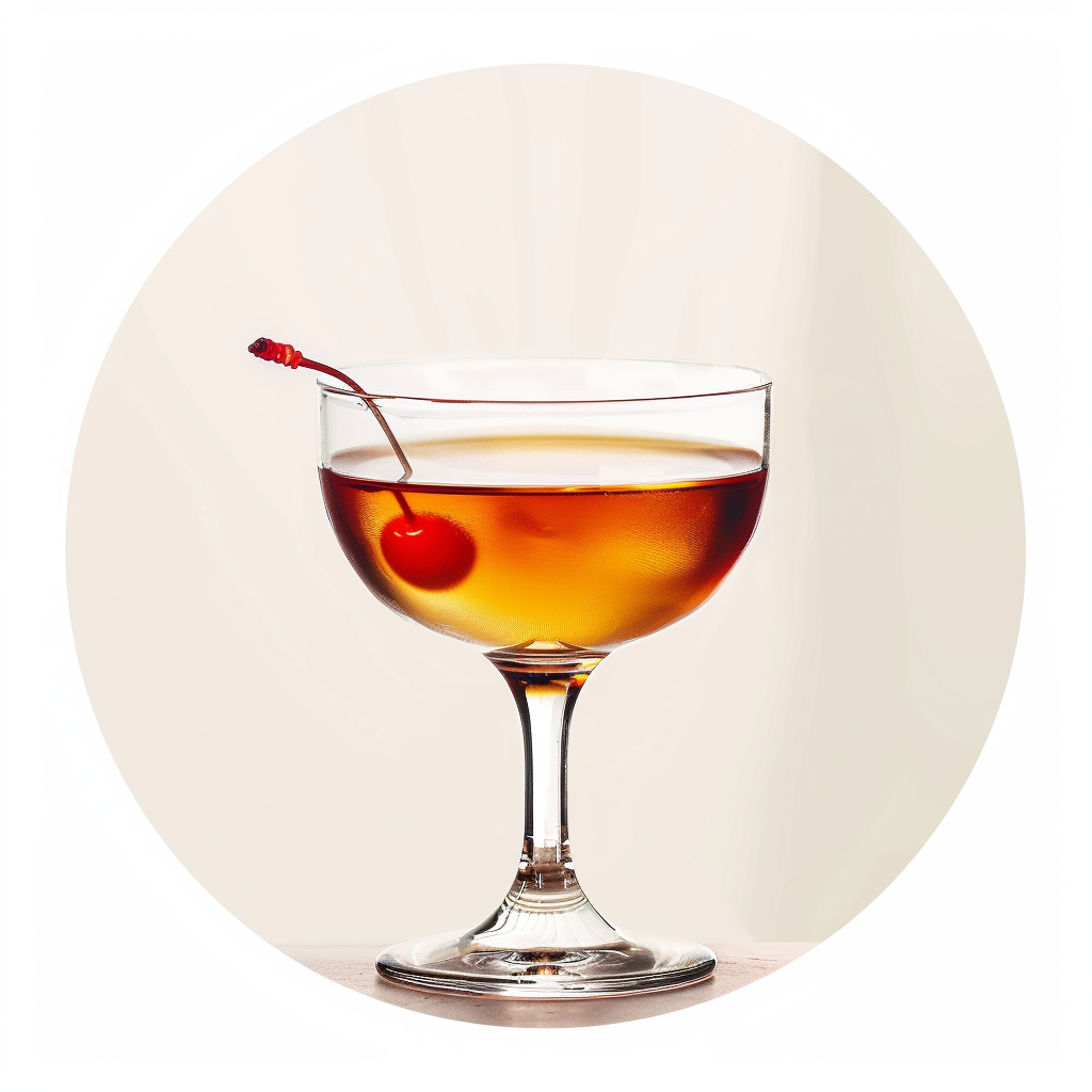 Manhattan cocktail coupe glass cherry