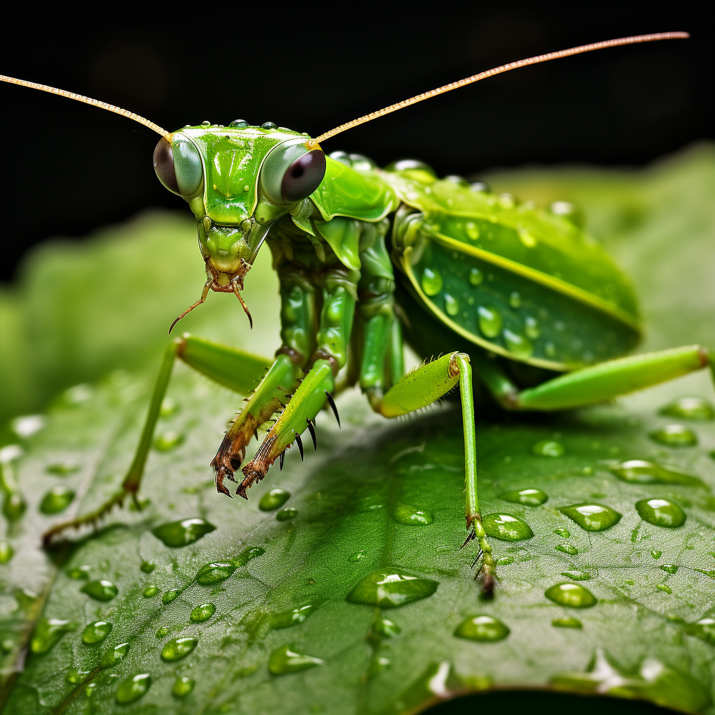 Detailed Mantis on Leaf