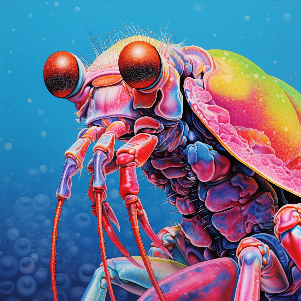 Vibrantly colored eyes of a Mantis Shrimp