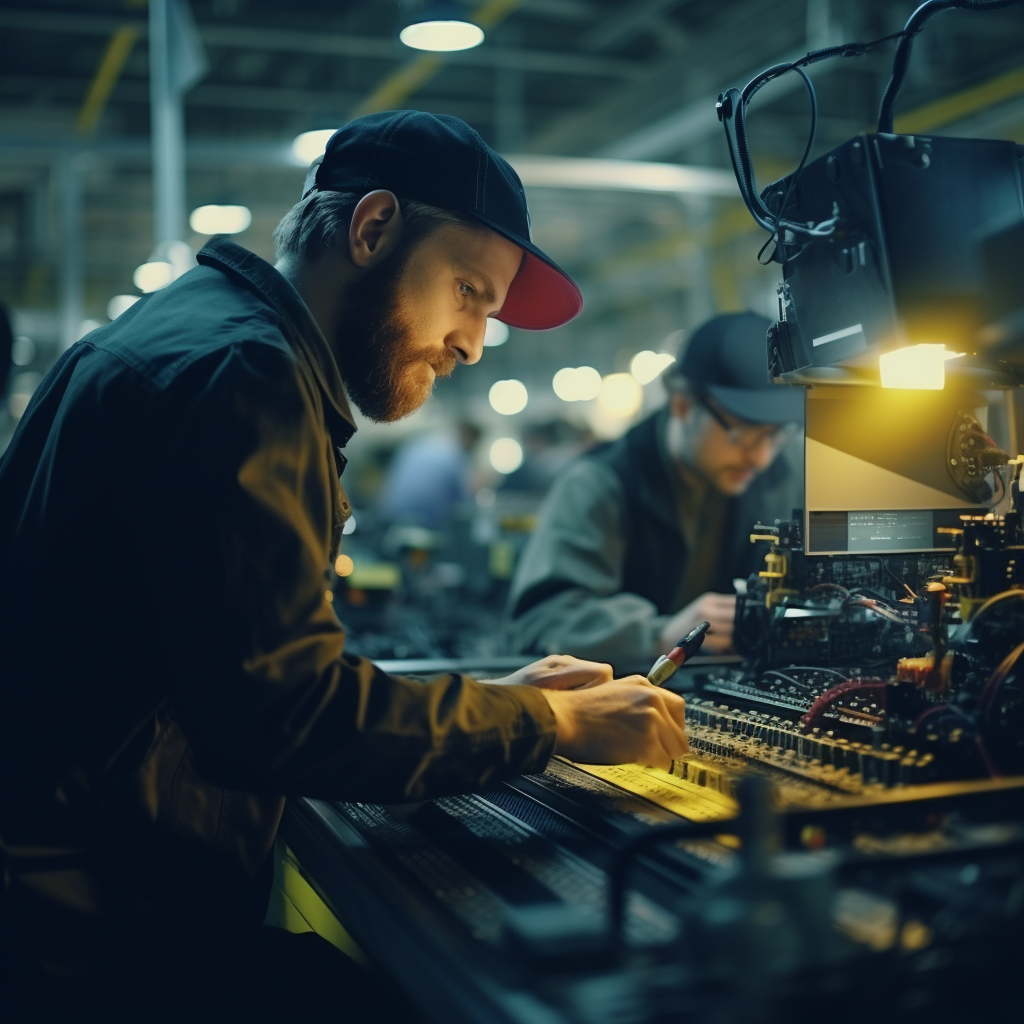 Hardworking manufacturing workers building a brighter future