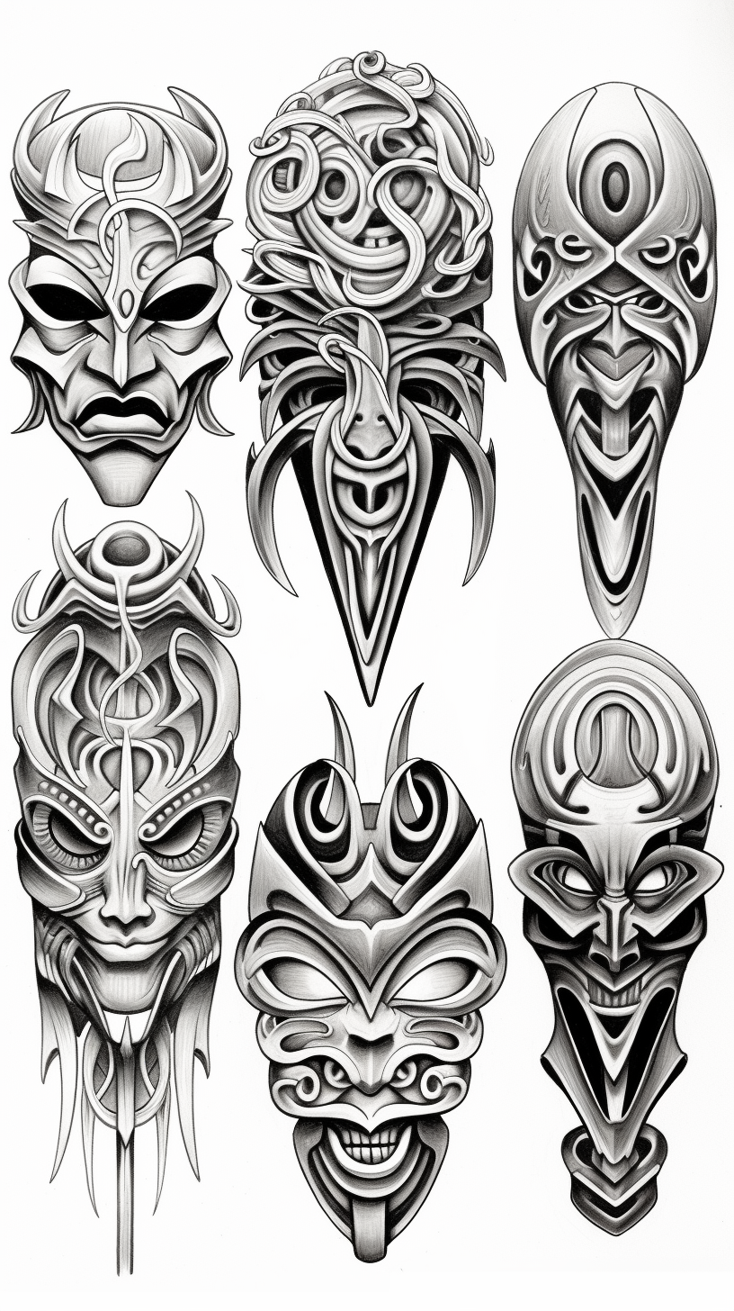 Traditional Maori Tattoo Flash