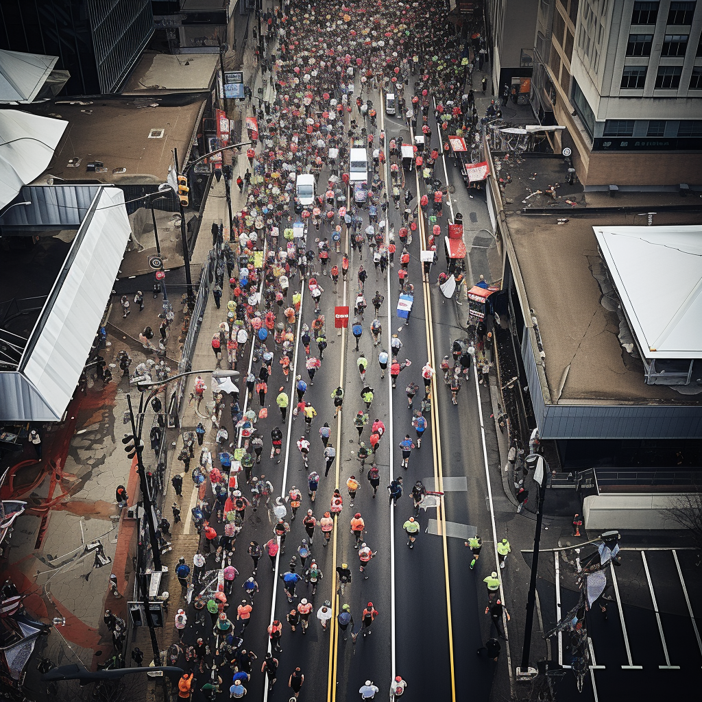 Runners in the Last Mile of Marathon