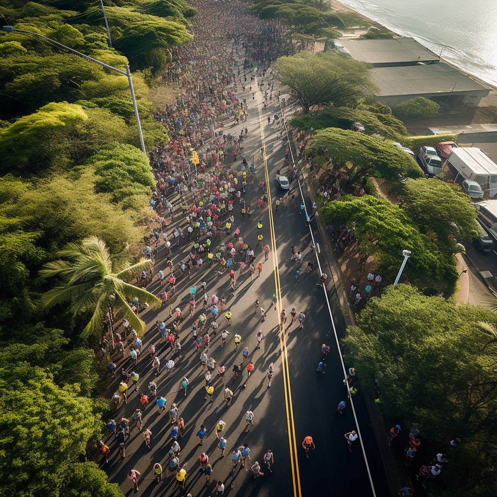 Runners in the last mile of marathon