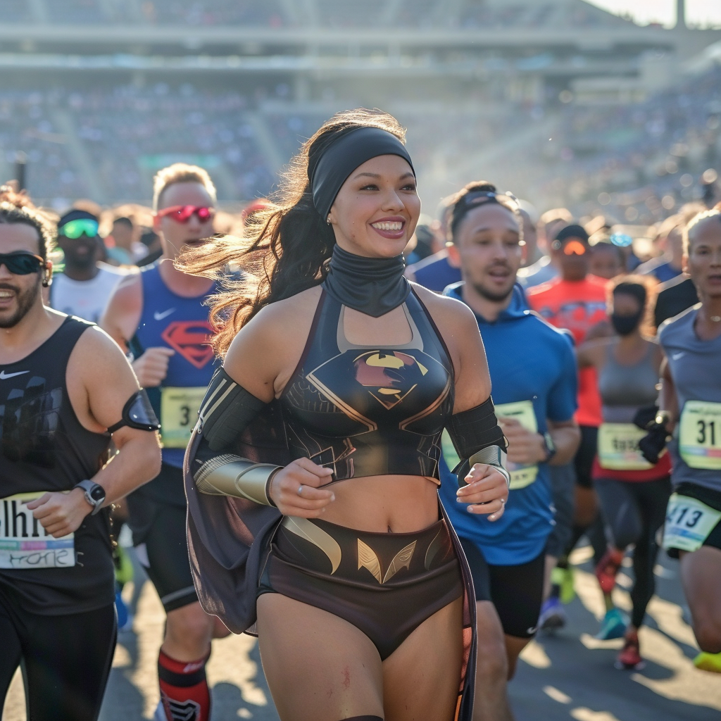 Zatanna and Nike runners in marathon