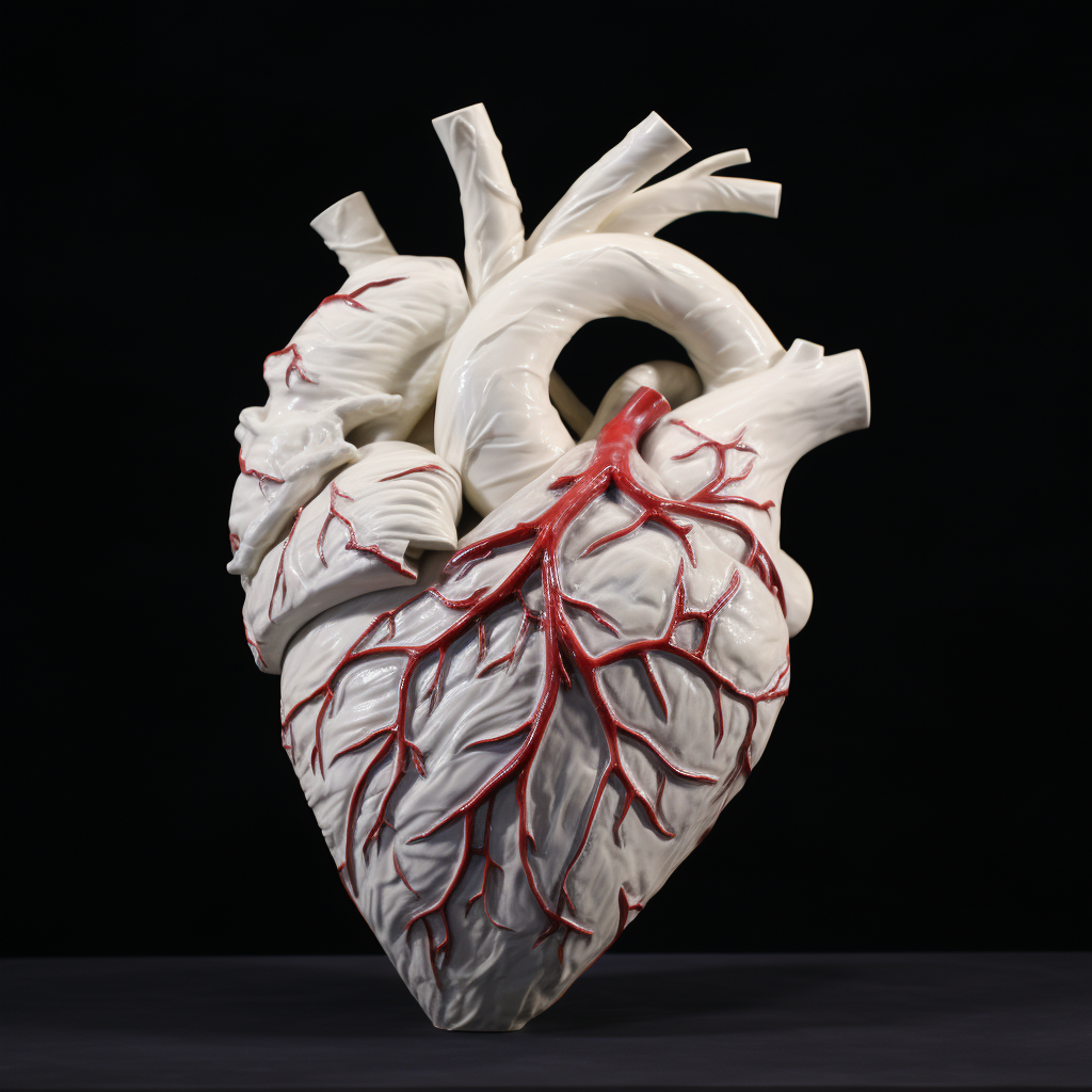 Beautiful marble sculpture of human heart