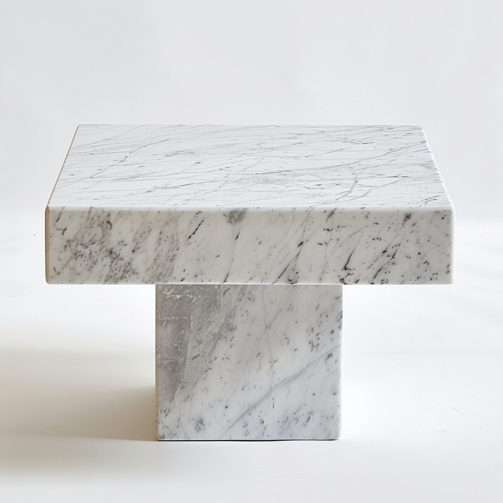 White marble table background