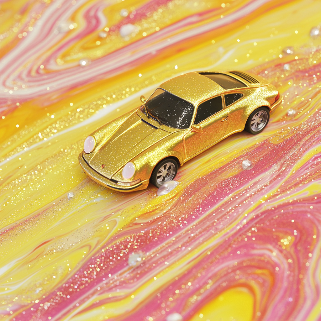 Shiny Porsche on Marble Wallpaper