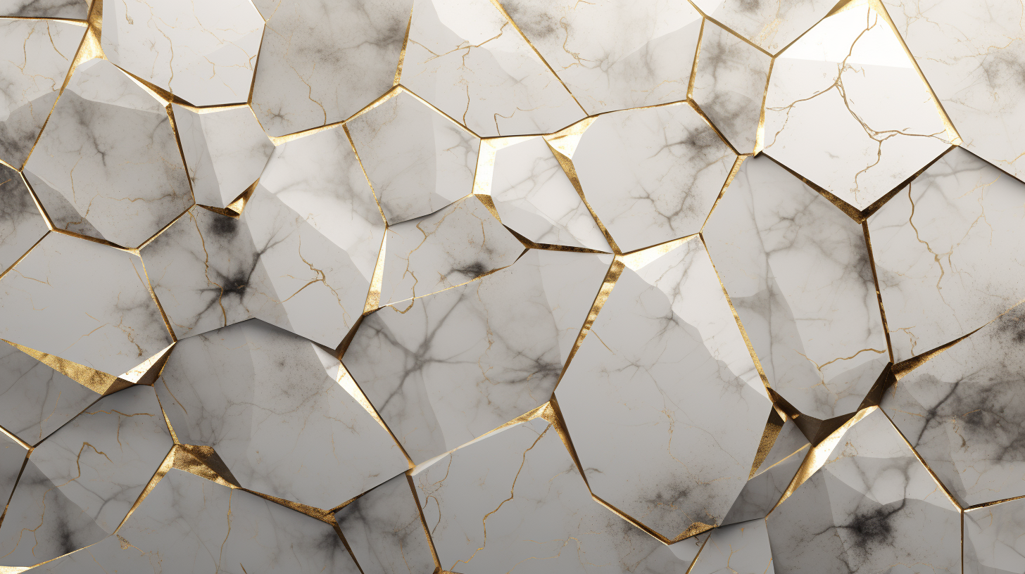 Marble background with gold lines