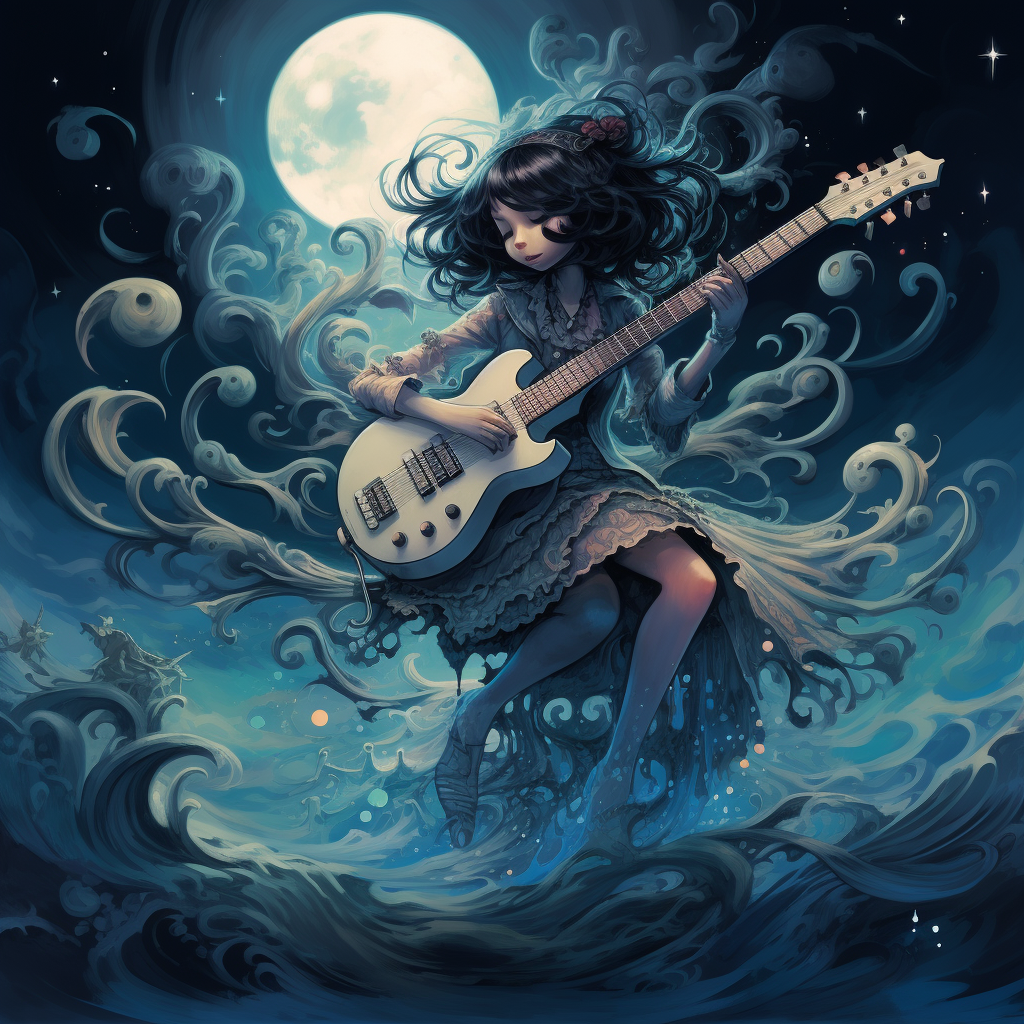 Marceline Abadeer playing her bass guitar