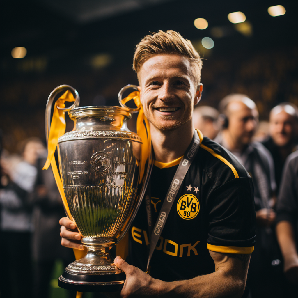 Marco Reus celebrates winning Champions League