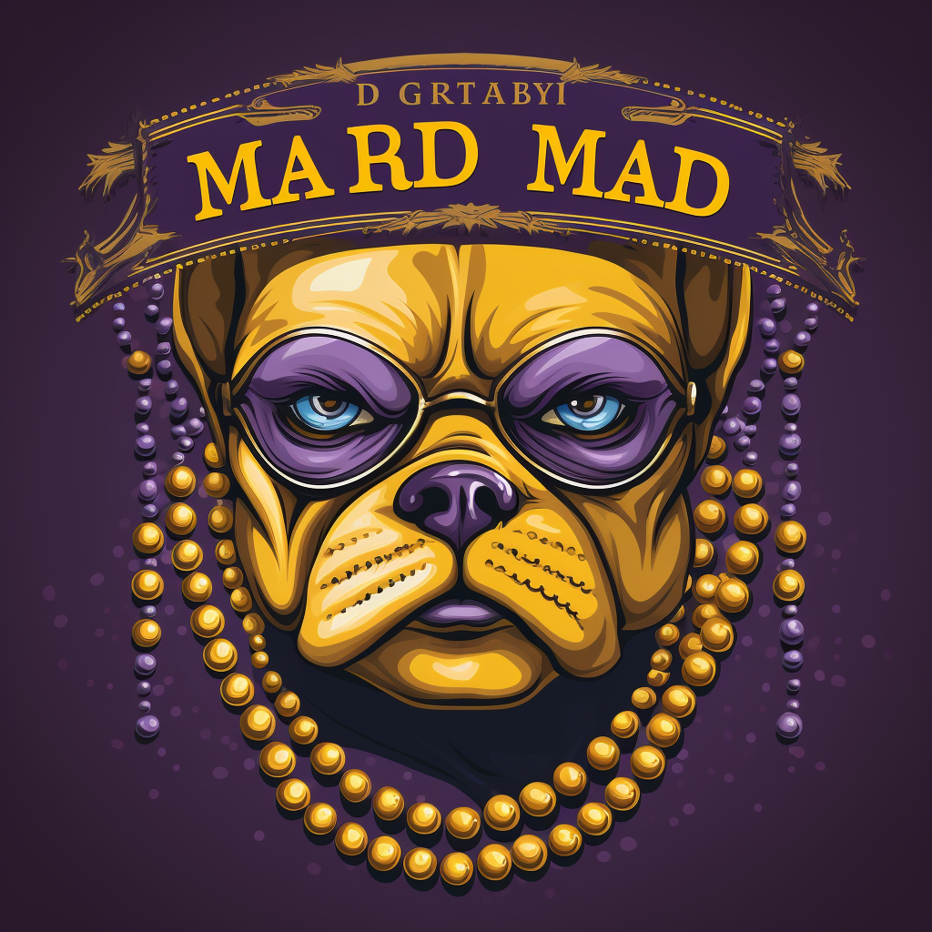 Mardi Gras party flyer with beads