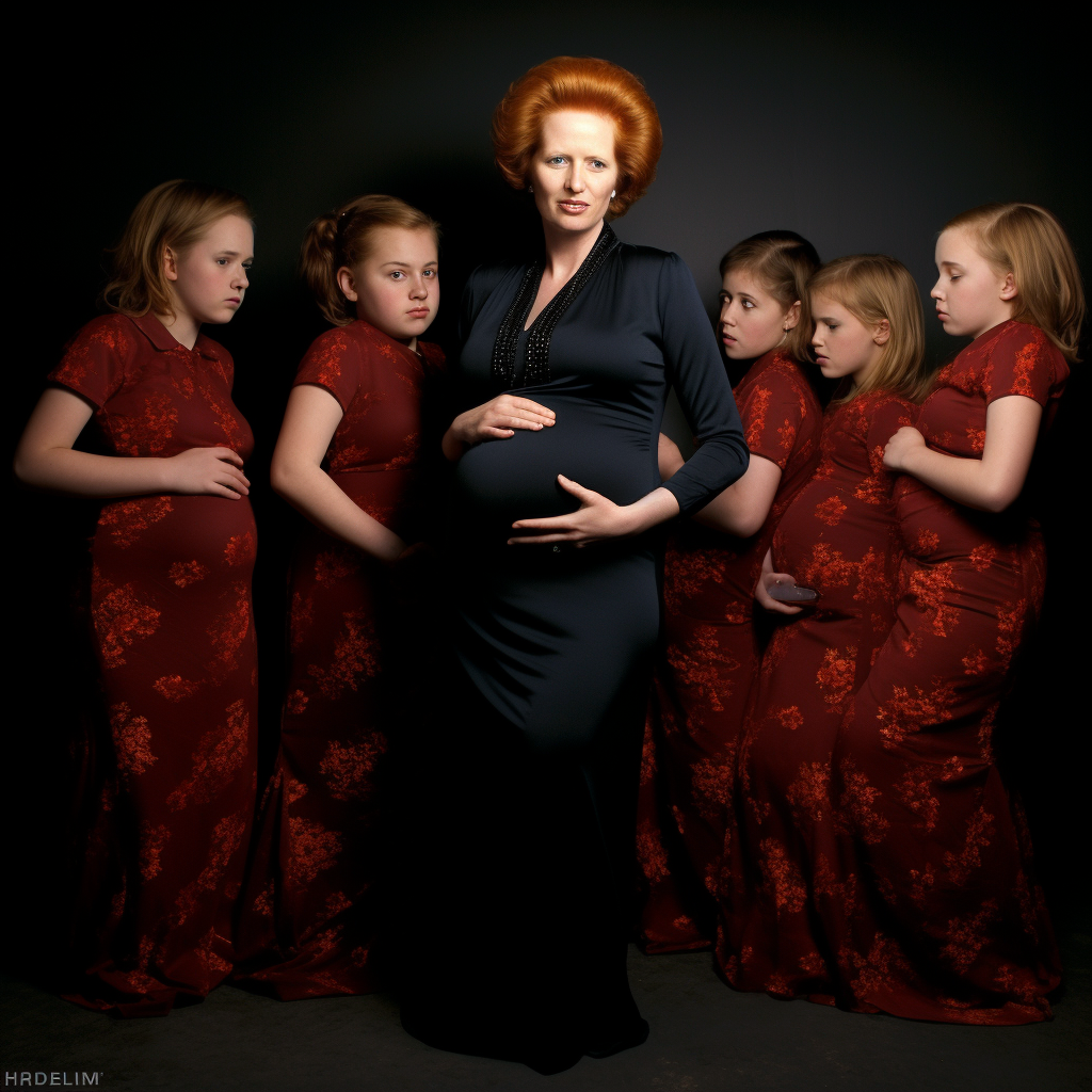 Margaret Thatcher pregnant with 20 babies