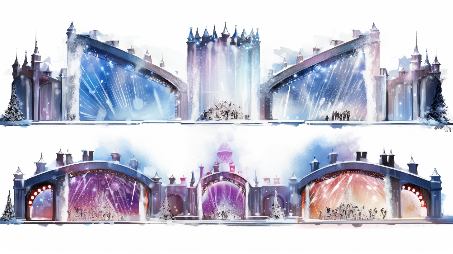 Colorful and Friendly Winter Wonderland Stage Design